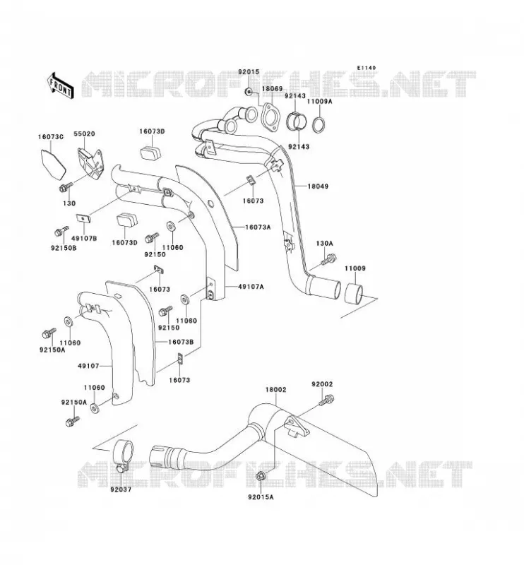 &Eacute;CHAPPEMENT Kawasaki MOTOS 250 1991 ELIMINATOR 250  EL250-D2