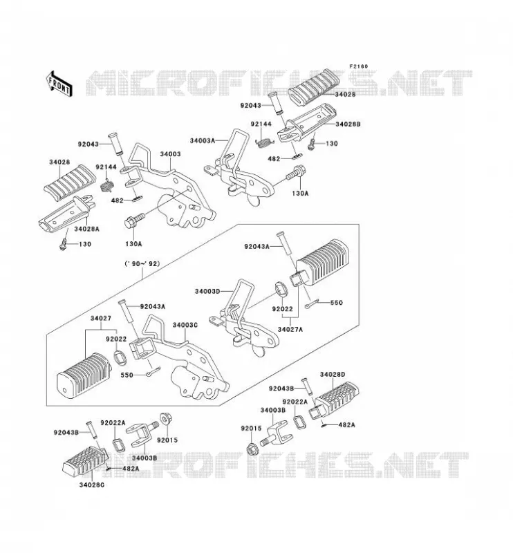 REPOSE PIED Kawasaki MOTOS 250 1991 ELIMINATOR 250  EL250-D2