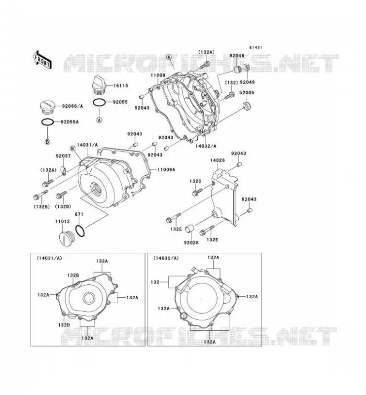 COUVERCLES MOTEUR Kawasaki MOTOS 250 1992 ELIMINATOR 250  EL250-D3