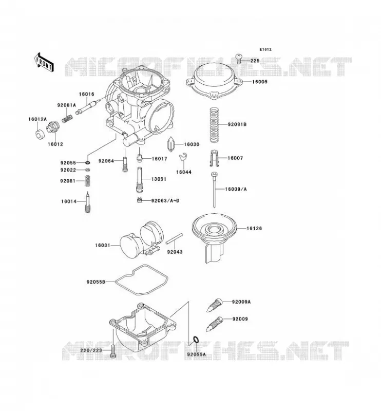 PI&Egrave;CES DE CARBURATEUR Kawasaki MOTOS 250 1992 ELIMINATOR 250  EL250-D3