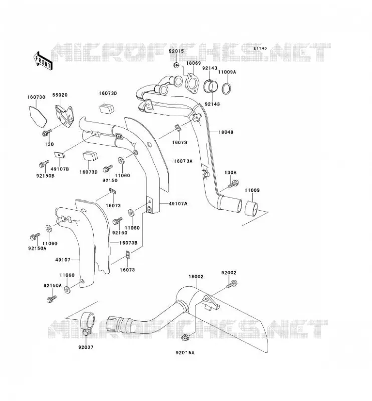 &Eacute;CHAPPEMENT Kawasaki MOTOS 250 1994 ELIMINATOR 250  EL250-E4