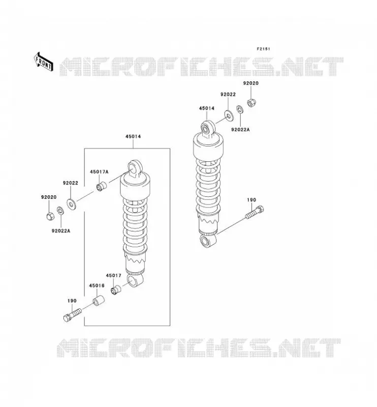 SUSPENSION/AMORTISSEUR Kawasaki MOTOS 250 1996 ELIMINATOR 250  EL250-F2