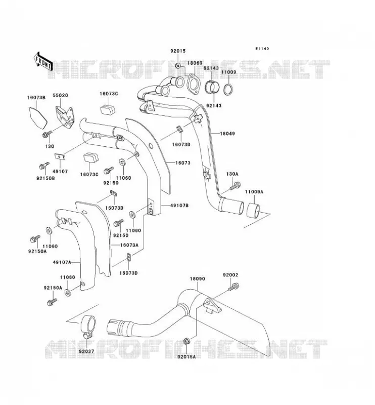 &Eacute;CHAPPEMENT Kawasaki MOTOS 250 1997 ELIMINATOR 250  EL250-F3