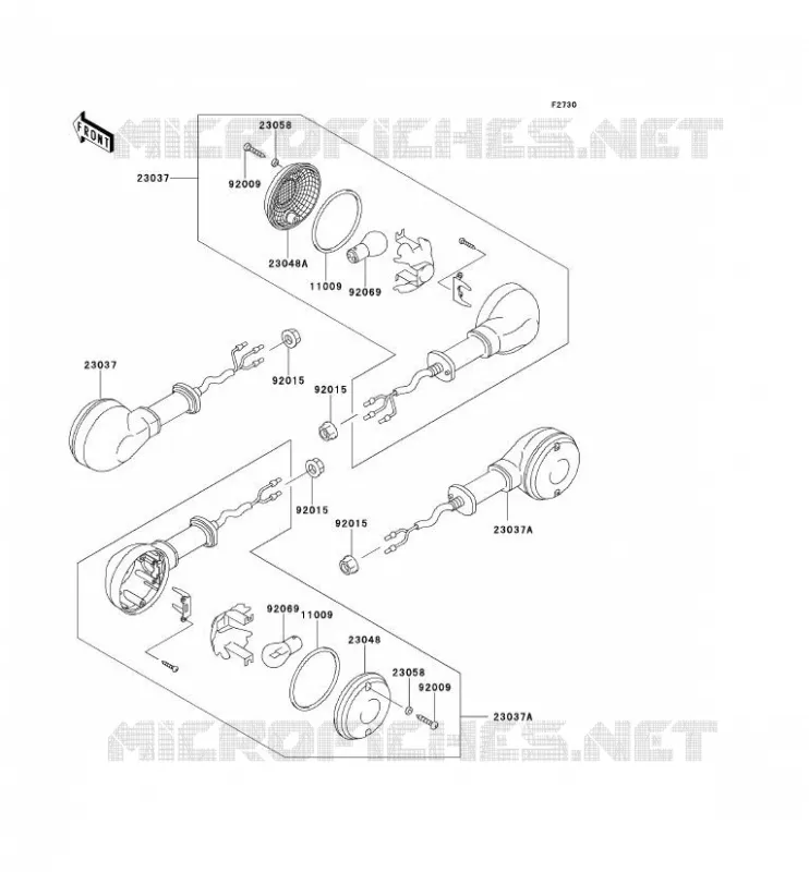 CLIGNOTANTS Kawasaki MOTOS 250 2001 ELIMINATOR 250  EL250-F5