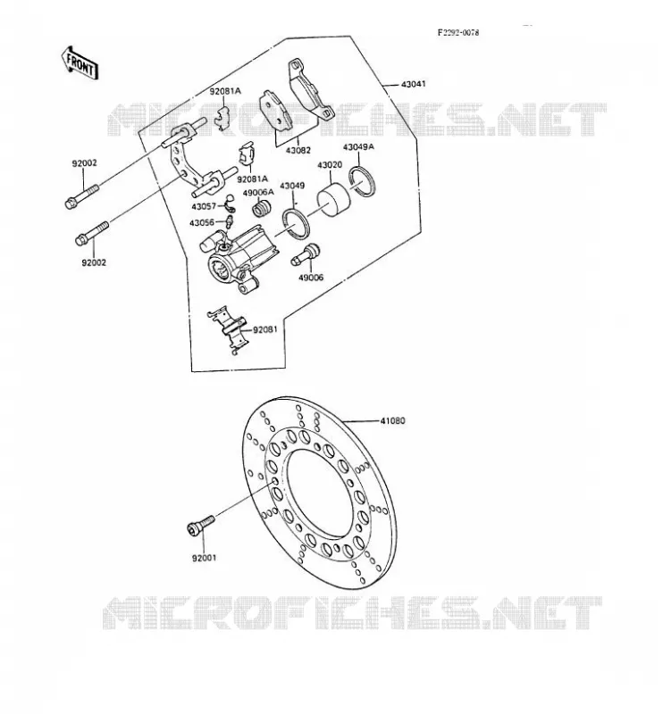 FREIN AVANT Kawasaki MOTOS 450 1987 LTD450 LIQUID COOLED  EN450-A3