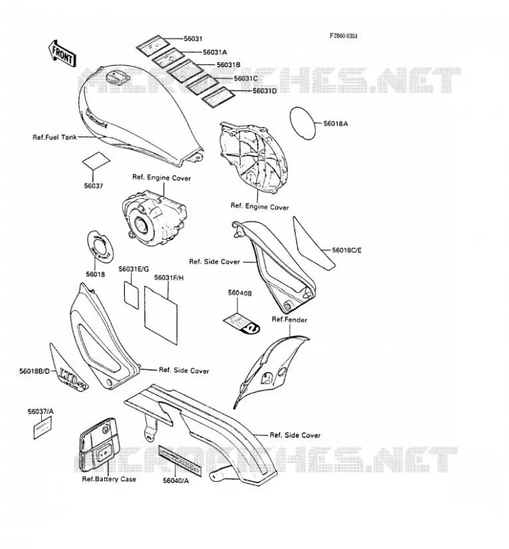 LABEL Kawasaki MOTOS 450 1987 LTD450 LIQUID COOLED  EN450-A3