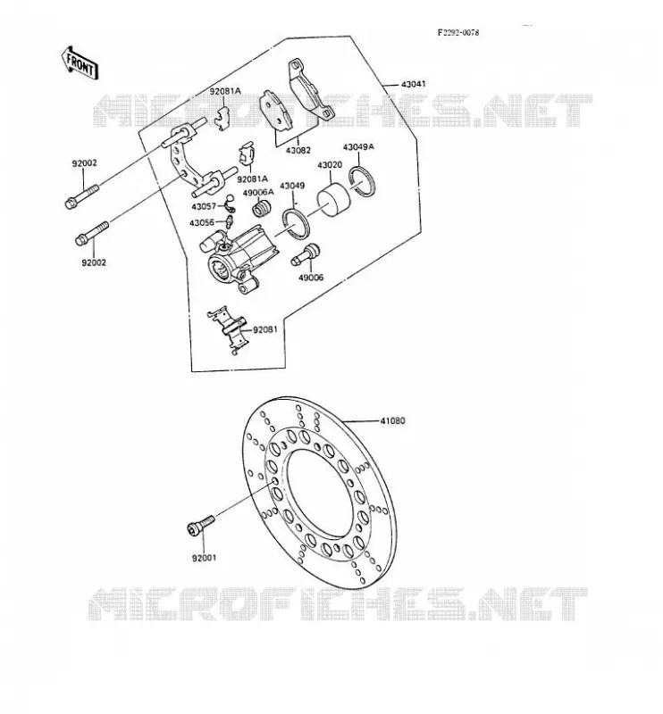 FREIN AVANT Kawasaki MOTOS 450 1987 LTD450 LIQUID COOLED  EN450-A3