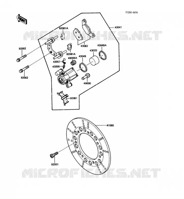 FREIN AVANT Kawasaki MOTOS 450 1989 LTD450  EN450-A5