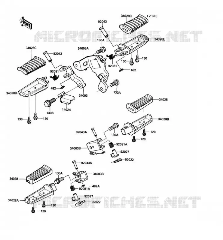 REPOSE PIED Kawasaki MOTOS 450 1990 LTD450  EN450-A6