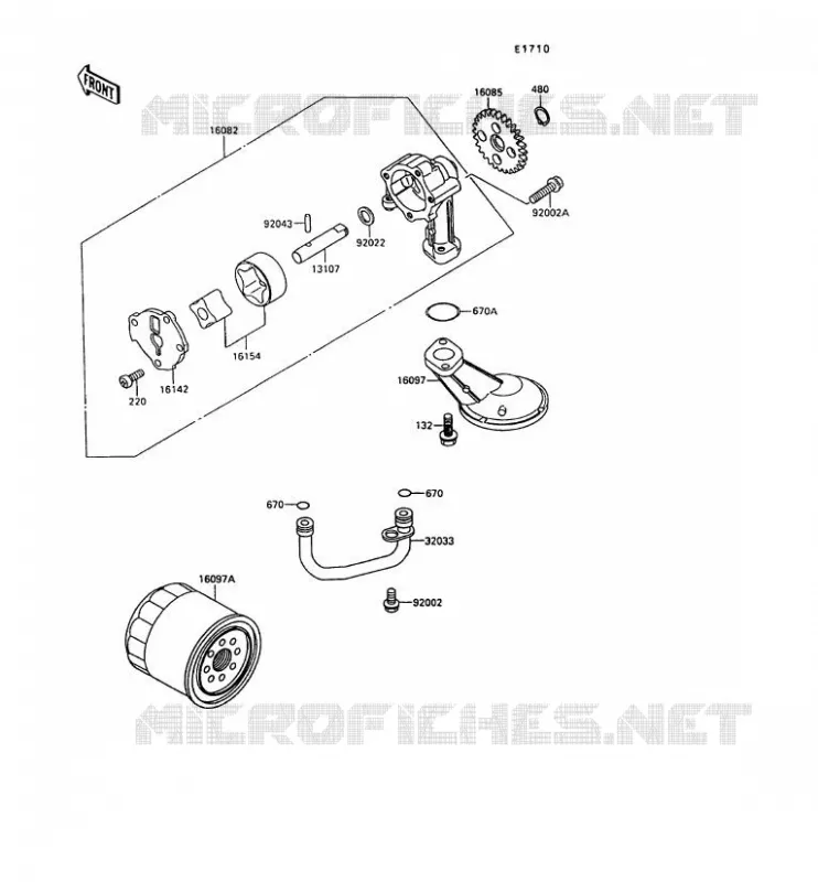 POMPE A HUILE Kawasaki MOTOS 500 1990 EN500  EN500-A1