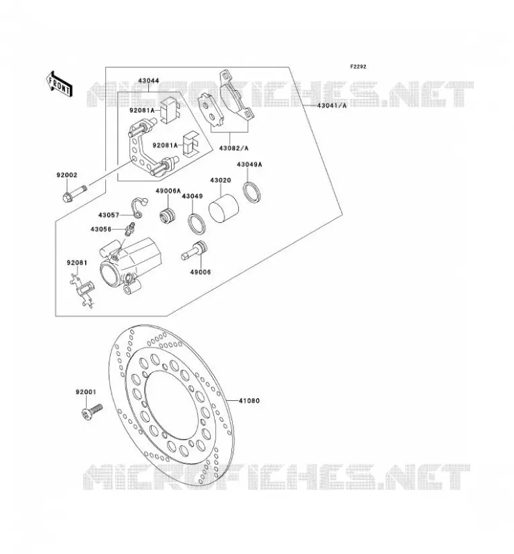 FREIN AVANT Kawasaki MOTOS 500 1990 EN500  EN500-A1