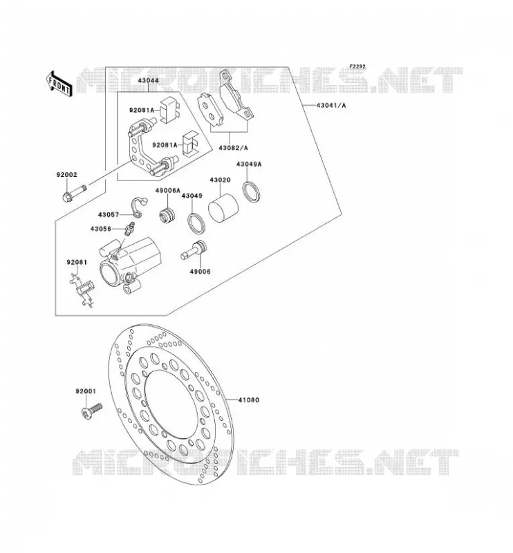 FREIN AVANT Kawasaki MOTOS 500 1990 EN500  EN500-A1