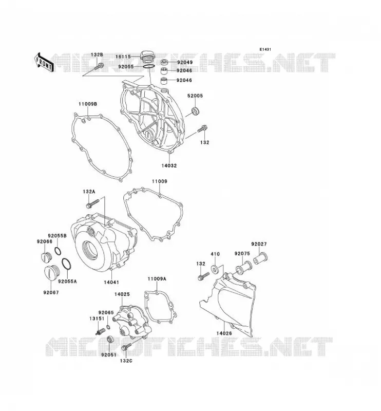 COUVERCLES MOTEUR Kawasaki MOTOS 500 1992 EN500  EN500-A3