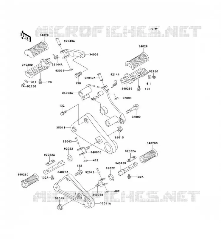 REPOSE PIED Kawasaki MOTOS 500 1994 EN500  EN500-A5