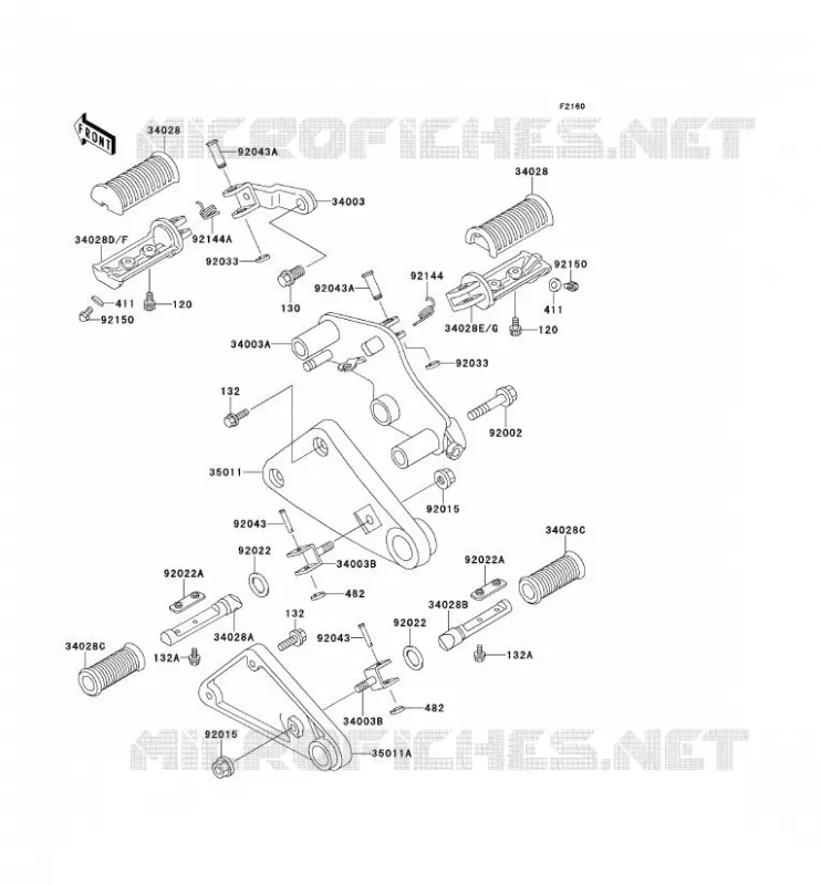REPOSE PIED Kawasaki MOTOS 500 1995 EN500  EN500-A6
