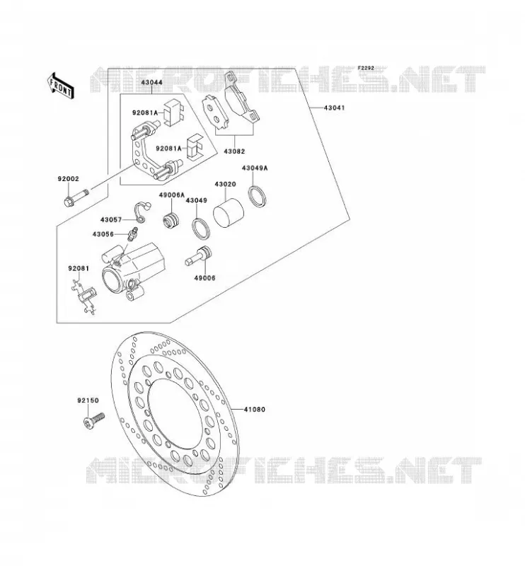 FREIN AVANT Kawasaki MOTOS 500 1995 EN500  EN500-A6