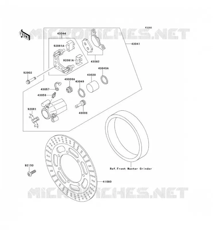 FREIN AVANT Kawasaki MOTOS 500 1995 EN500  EN500-B2