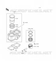 CYLINDRE/PISTON pour Kawasaki EN500 LTD 1999