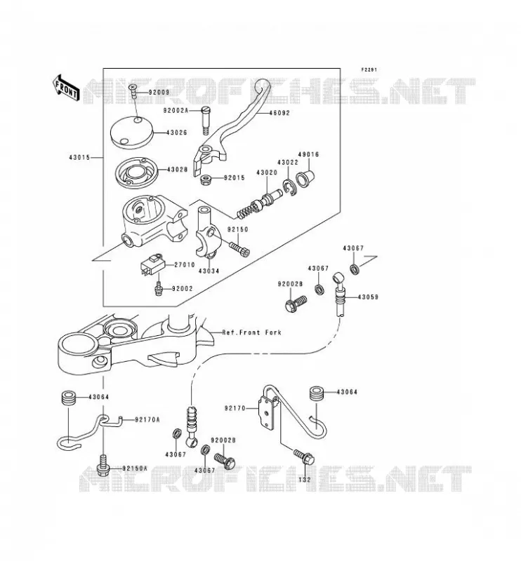 MAITRE CYLINDRE AV Kawasaki MOTOS 500 2000 EN500 LTD  EN500-C5