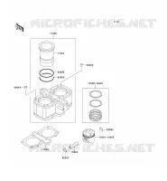 CYLINDRE/PISTON pour Kawasaki EN500 LTD 2001