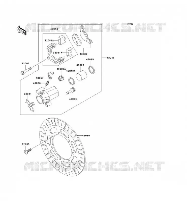 FREIN AVANT Kawasaki MOTOS 500 2003 EN500 LTD  EN500-C8