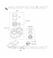 CYLINDRE/PISTON pour Kawasaki EN500 LTD 2004