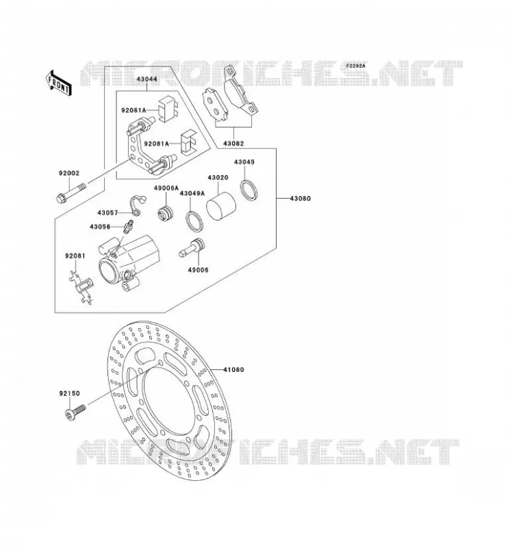 FREIN AVANT Kawasaki MOTOS 500 2004 EN500 LTD  EN500-C9