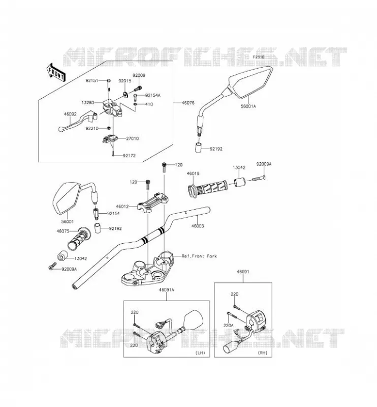 GUIDON Kawasaki MOTOS 300 2015 Z300  ER300AFF