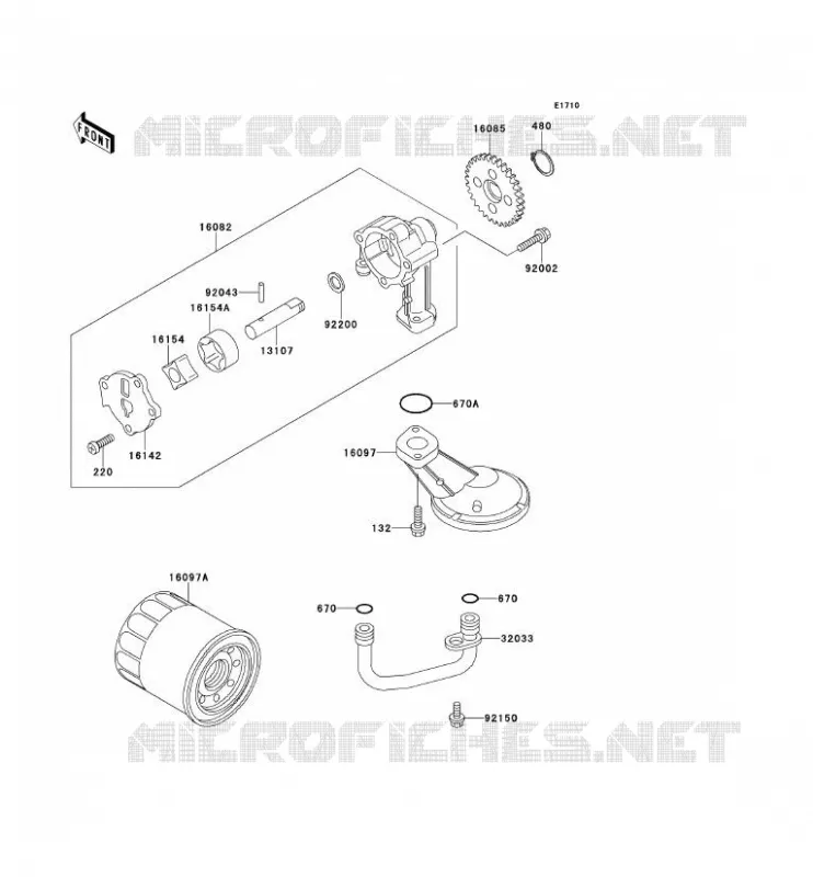 POMPE A HUILE Kawasaki MOTOS 500 2000 ER-5  ER500-A4