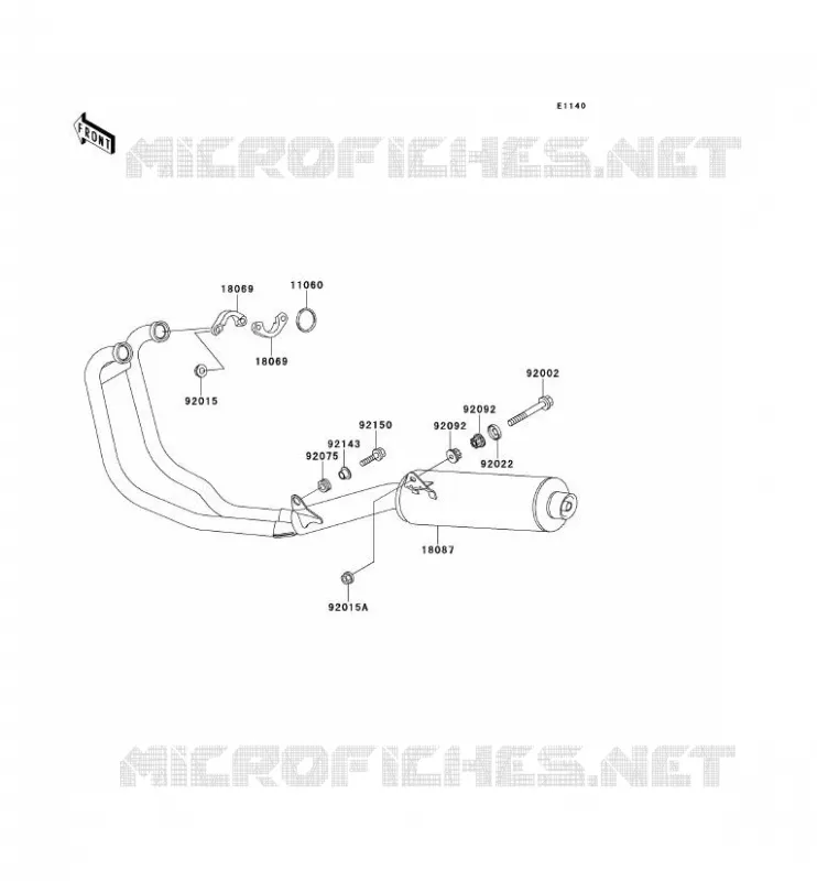 &Eacute;CHAPPEMENT Kawasaki MOTOS 500 2000 ER-5  ER500-A4