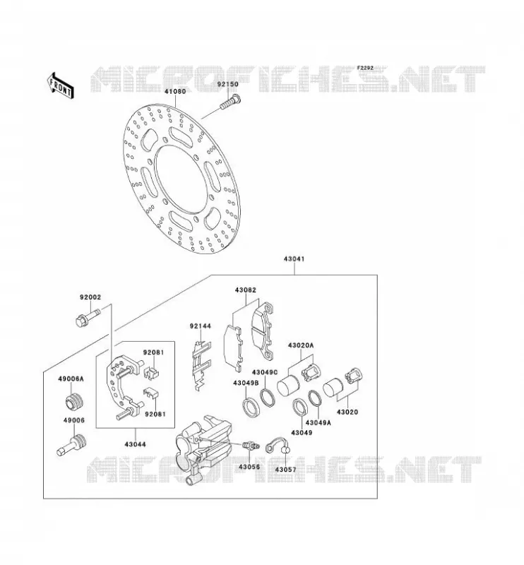 FREIN AVANT Kawasaki MOTOS 500 2000 ER-5  ER500-A4