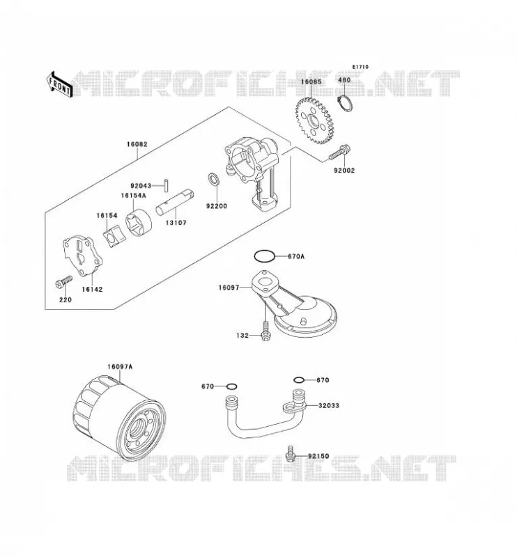 POMPE A HUILE Kawasaki MOTOS 500 2000 ER-5  ER500-A4