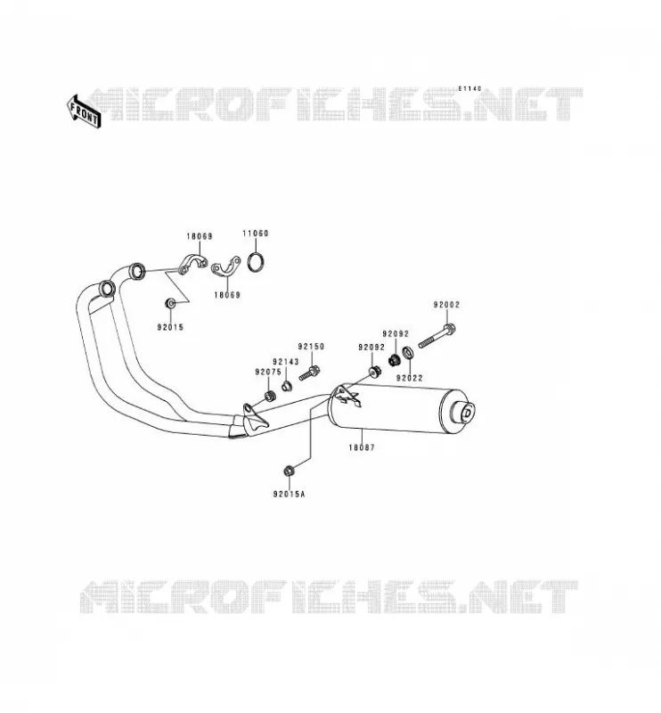 &Eacute;CHAPPEMENT Kawasaki MOTOS 500 2000 ER-5  ER500-B4