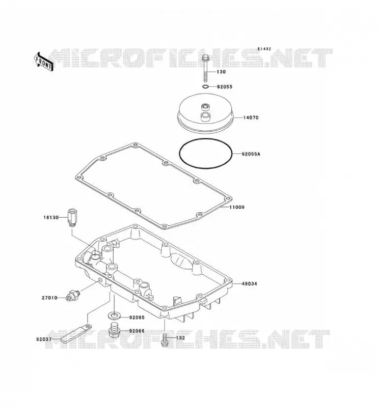 COUVERCLE RENIFLARD/CARTER D'HUILE Kawasaki MOTOS 500 2003 ER-5  ER500-C3