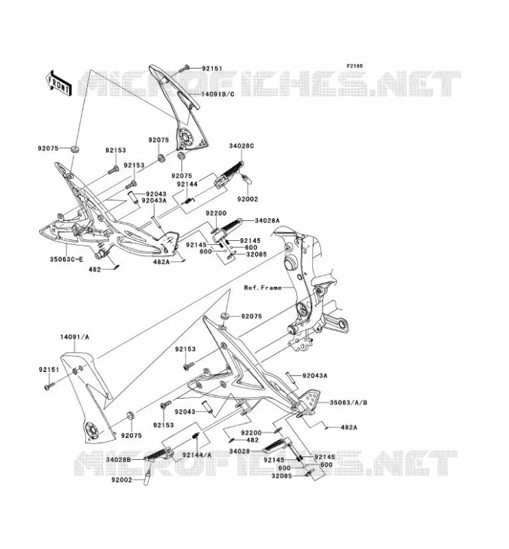 REPOSE PIED Kawasaki MOTOS 650 2007 ER-6N  ER650A7F