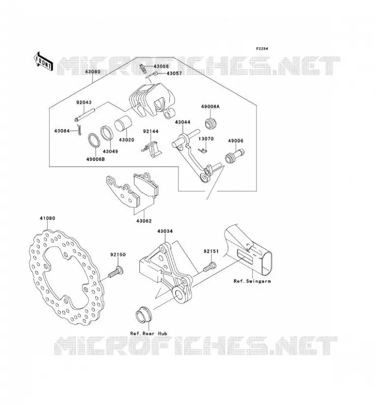 FREIN ARRIERE Kawasaki MOTOS 650 2007 ER-6N  ER650A7F