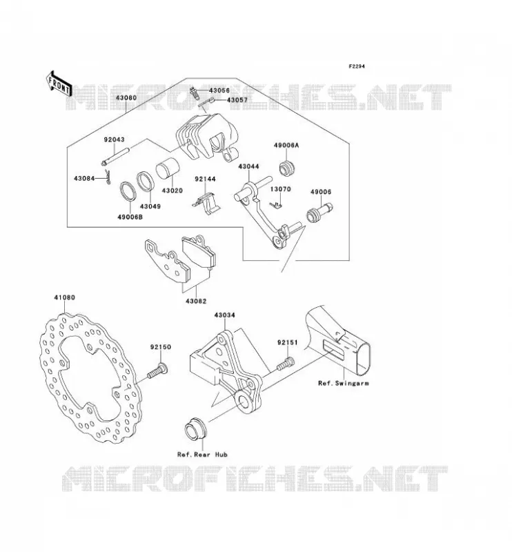 FREIN ARRIERE Kawasaki MOTOS 650 2007 ER-6N  ER650A7F
