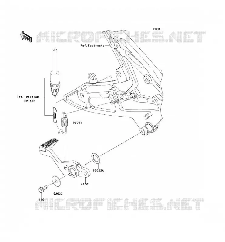 PEDALE DE FREIN Kawasaki MOTOS 650 2006 ER-6N ABS  ER650B6F
