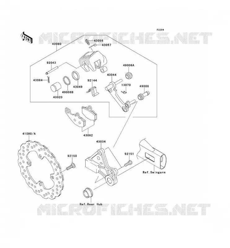 FREIN ARRIERE Kawasaki MOTOS 650 2009 ER-6N  ER650C9F