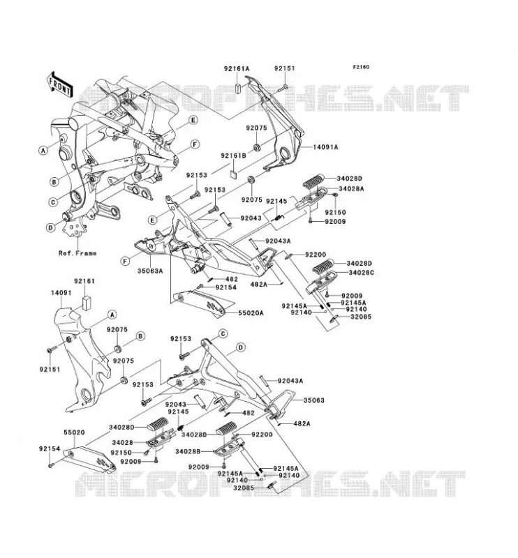 REPOSE PIED Kawasaki MOTOS 650 2010 ER-6N  ER650CAF