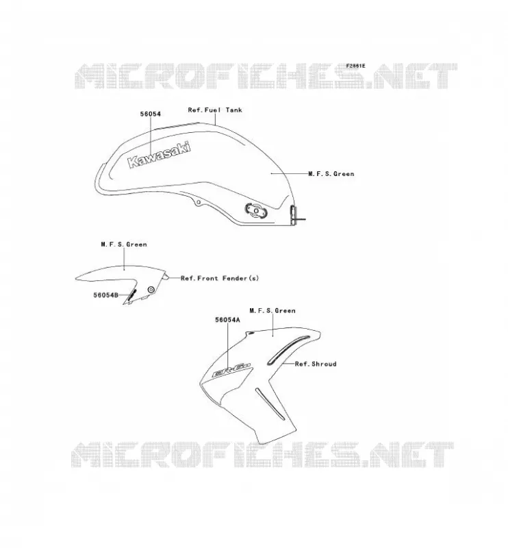 STICKER(M.F.S.VERT) Kawasaki MOTOS 650 2011 ER-6N ABS  ER650DBF