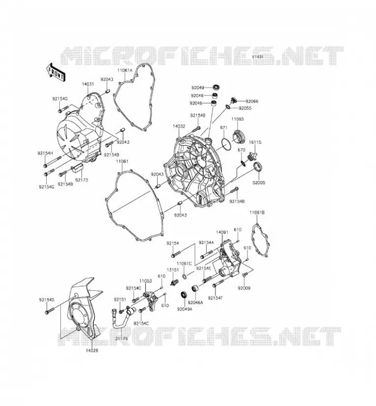 COUVERCLES MOTEUR Kawasaki MOTOS 650 2012 ER-6N  ER650ECF