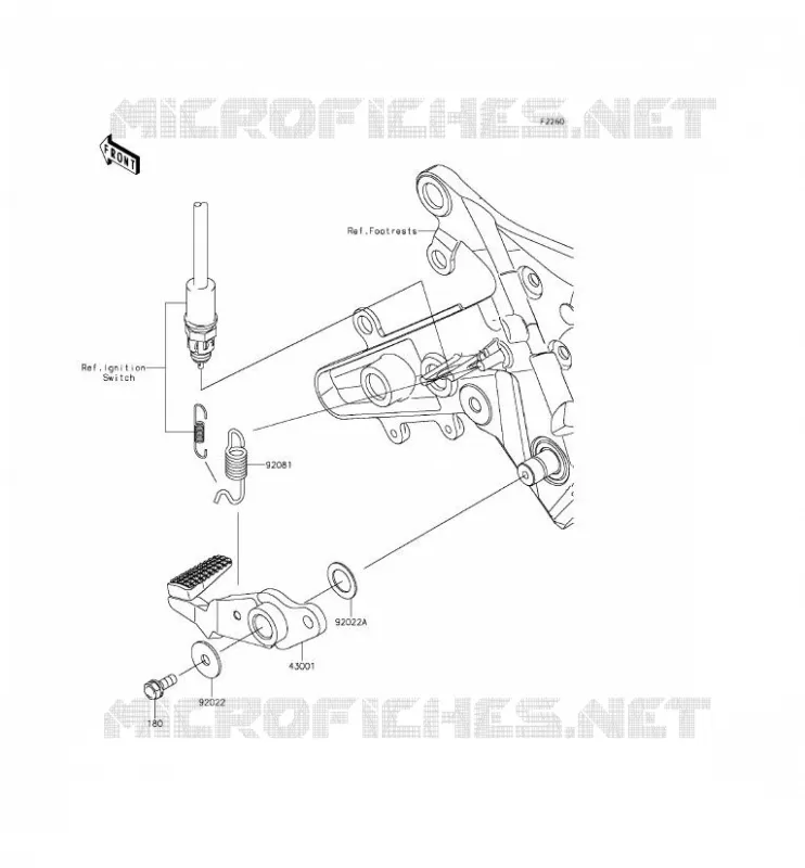 PEDALE DE FREIN Kawasaki MOTOS 650 2012 ER-6N  ER650ECF