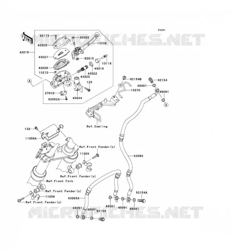 MAITRE CYLINDRE AV Kawasaki MOTOS 650 2012 ER-6N  ER650ECF