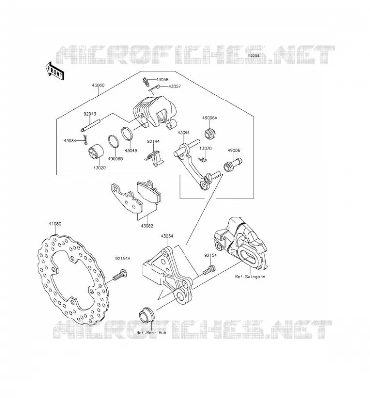 FREIN ARRIERE Kawasaki MOTOS 650 2013 ER-6N  ER650EDS