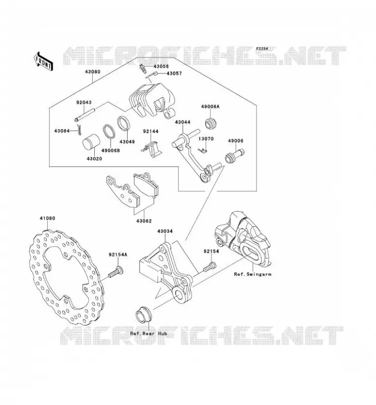 FREIN ARRIERE Kawasaki MOTOS 650 2013 ER-6N  ER650EDS