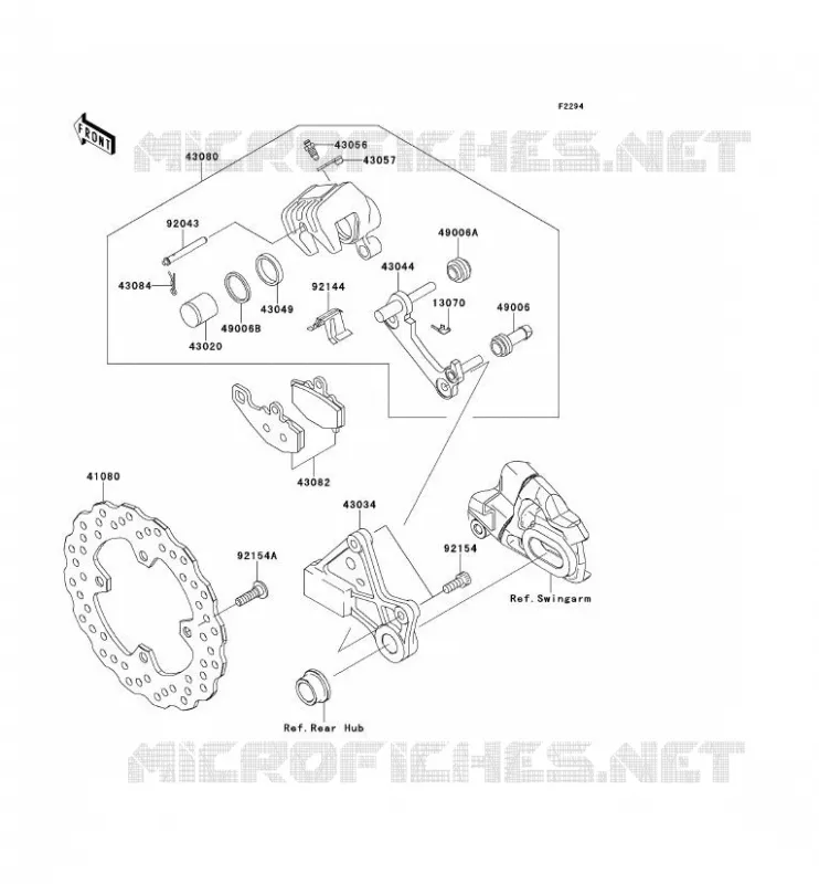 FREIN ARRIERE Kawasaki MOTOS 650 2013 ER-6N  ER650EDS