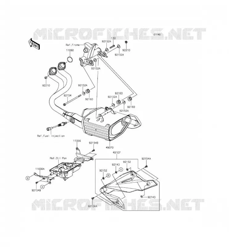 &Eacute;CHAPPEMENT Kawasaki MOTOS 650 2012 ER-6N ABS  ER650FCF