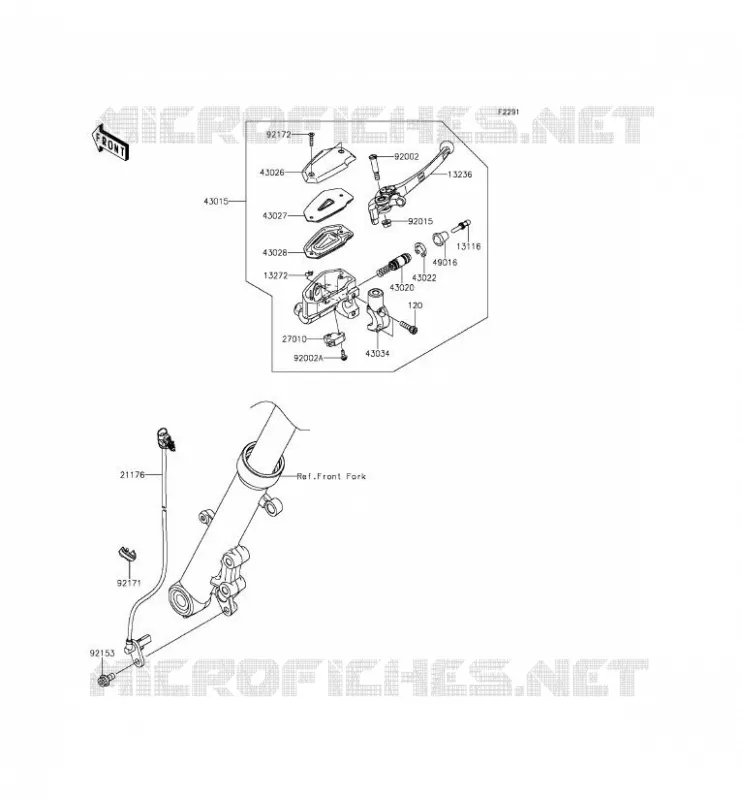 MAITRE CYLINDRE AV Kawasaki MOTOS 650 2012 ER-6N ABS  ER650FCF