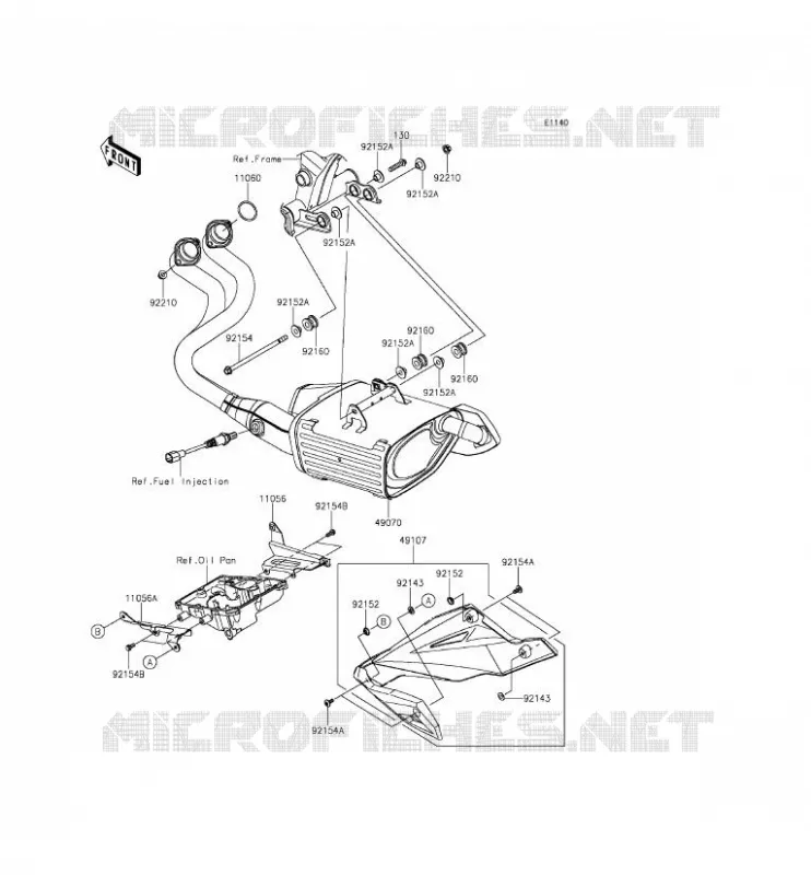 &Eacute;CHAPPEMENT Kawasaki MOTOS 650 2013 ER-6N ABS  ER650FDS